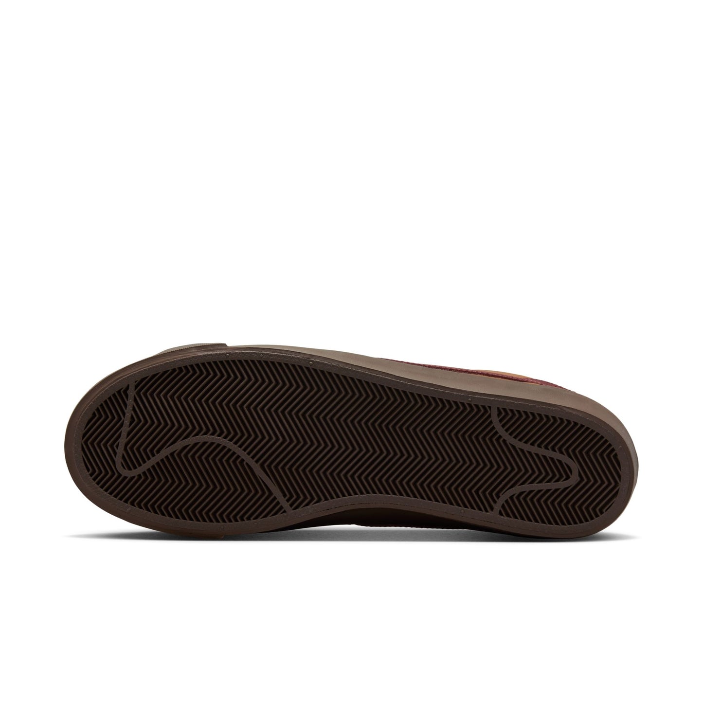 Brown shoe sole on a white background