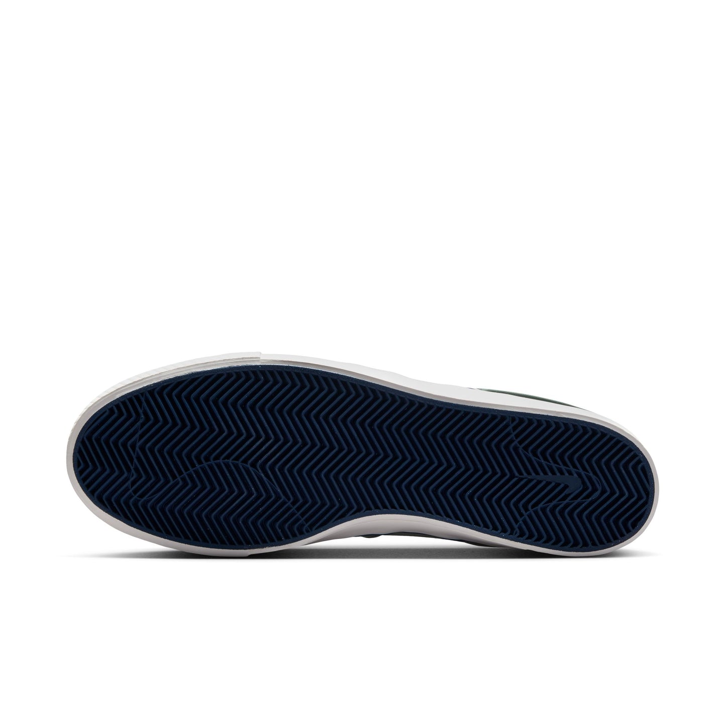 Navy sole of a shoe on a white background