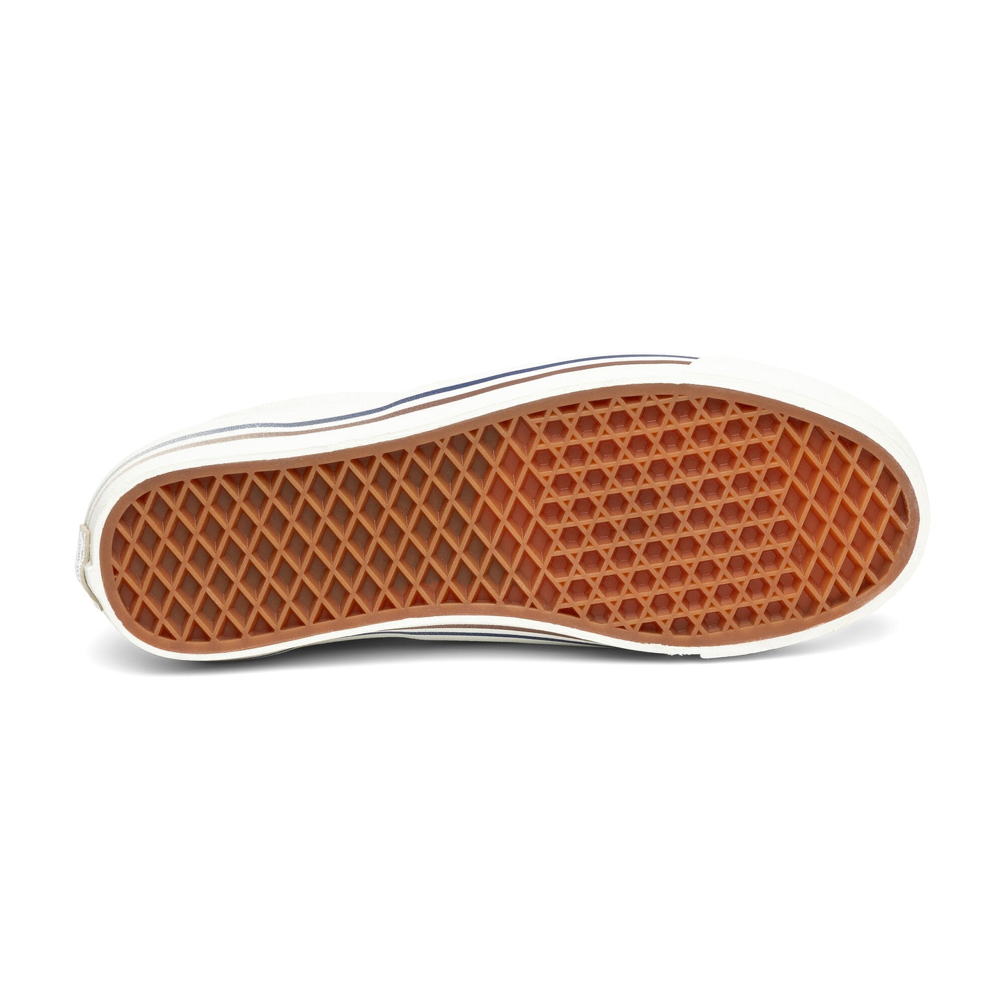 Close-up of a brown waffle-patterned sole on a white background