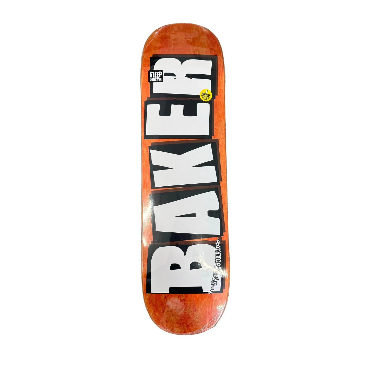 skateboard with baker logo and assorted wood veneers