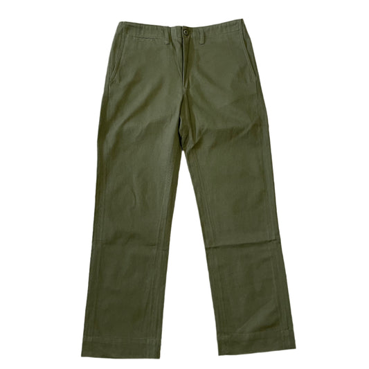 Front view of olive color Chino pant