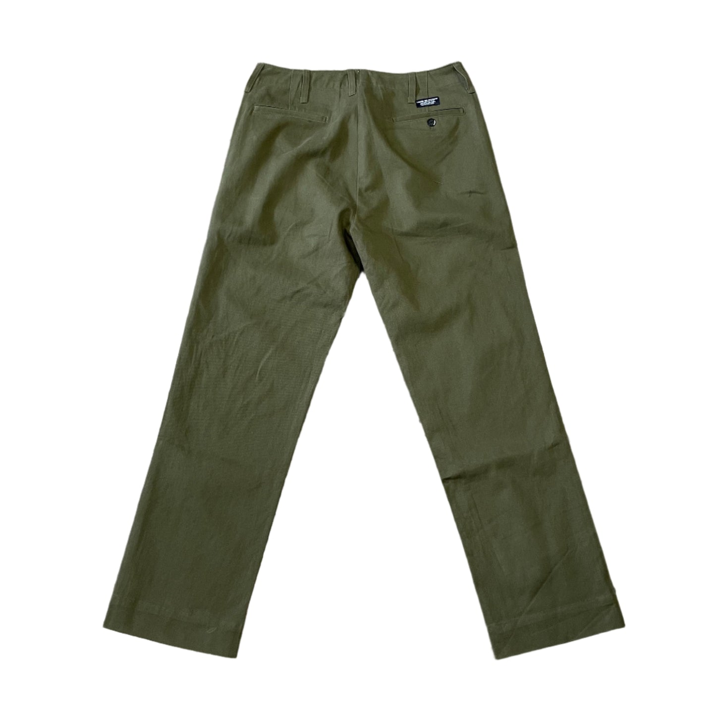rear view of olive color labor chino pant
