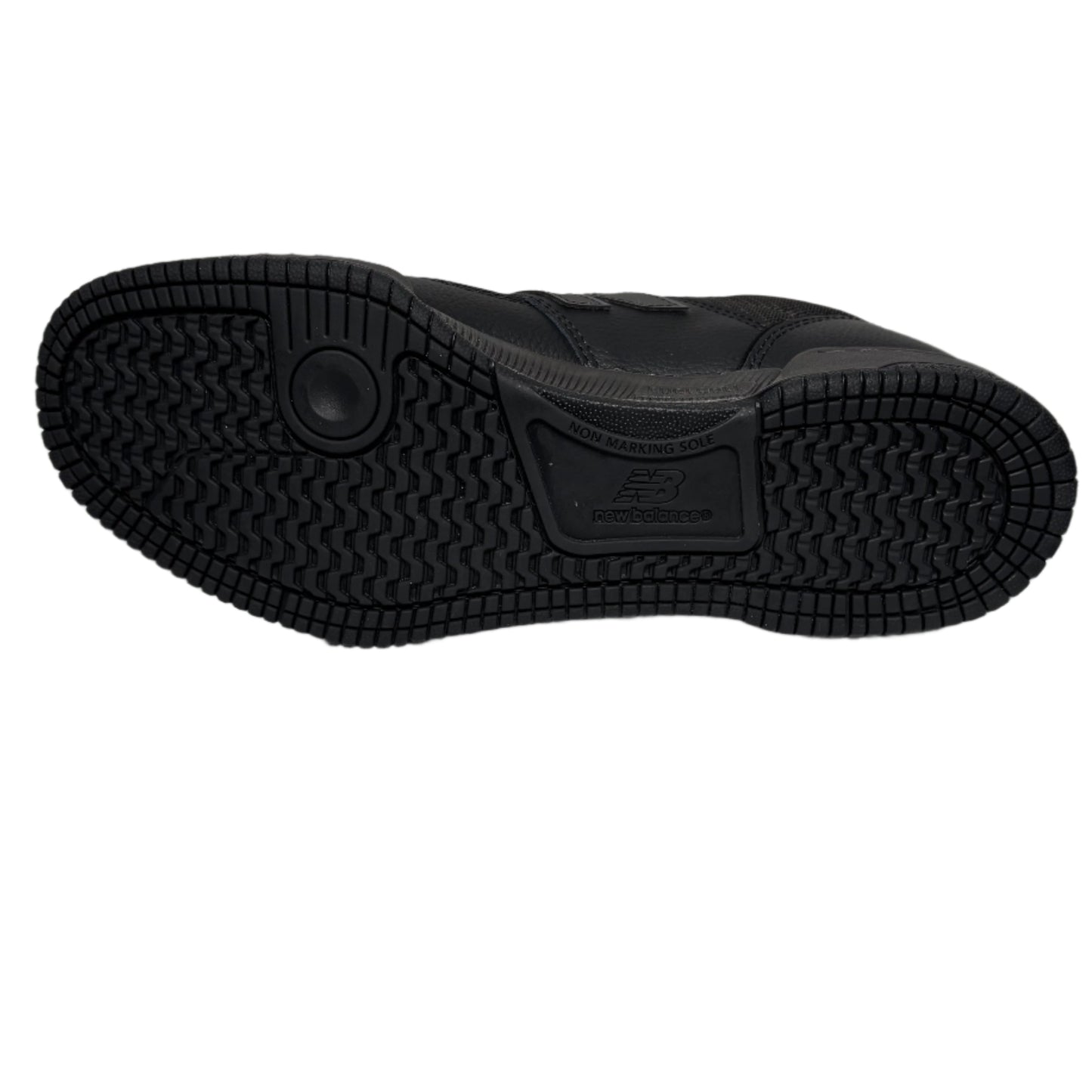 Black sneaker sole on a white background