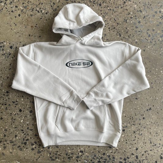 white hoodie with black logo