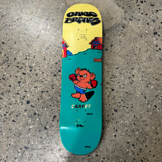 mouse with boxing gloves on center of skate deck, chico brenes guest deck