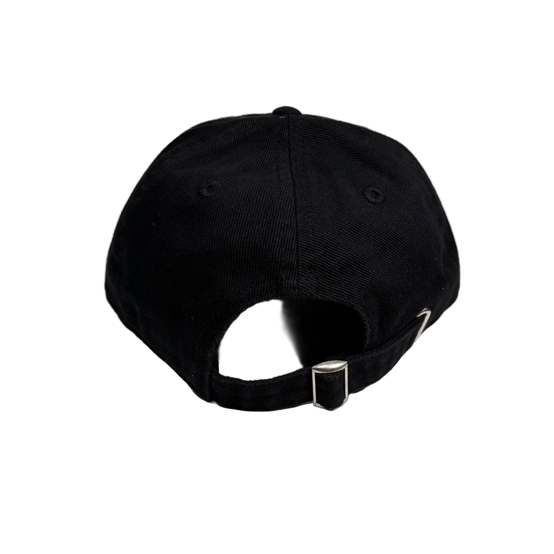 Rear view of cap with on a white surface