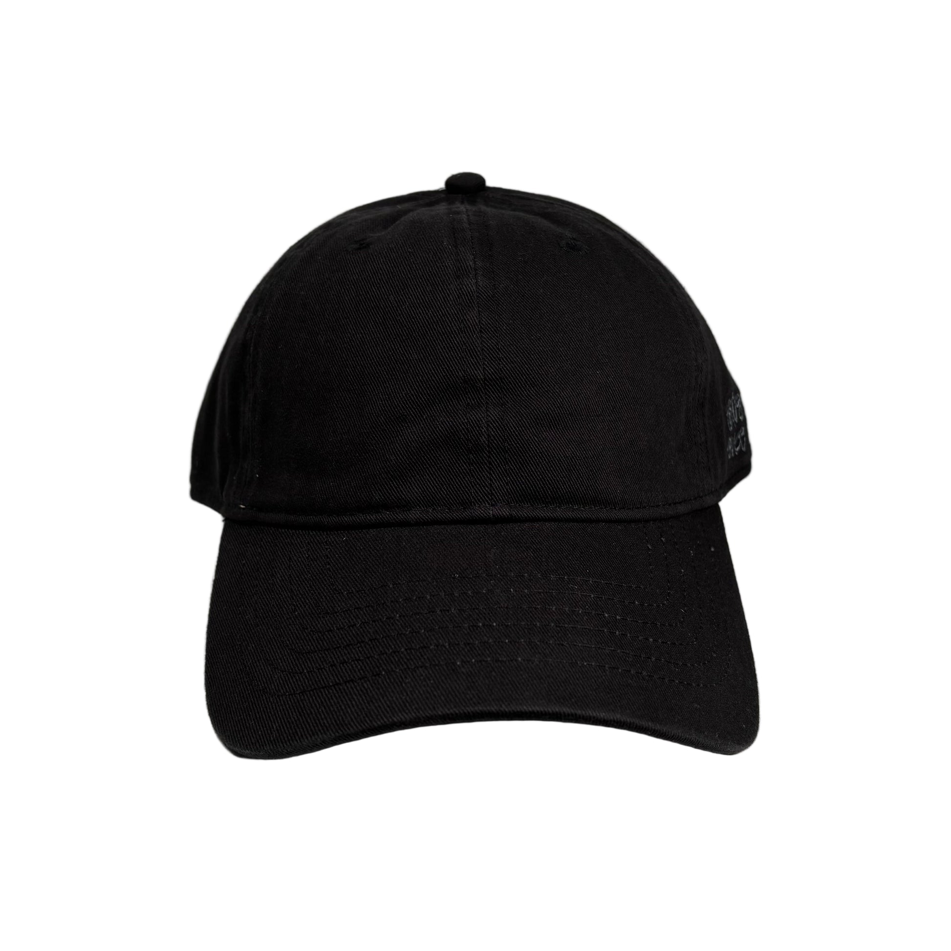 Black baseball cap on a white background