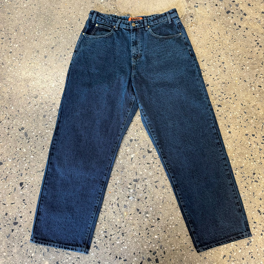 Acid Indigo denim jeans with white stitch 