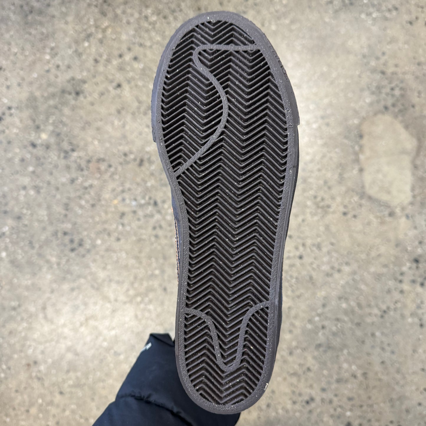 view of black gum rubber outsole 