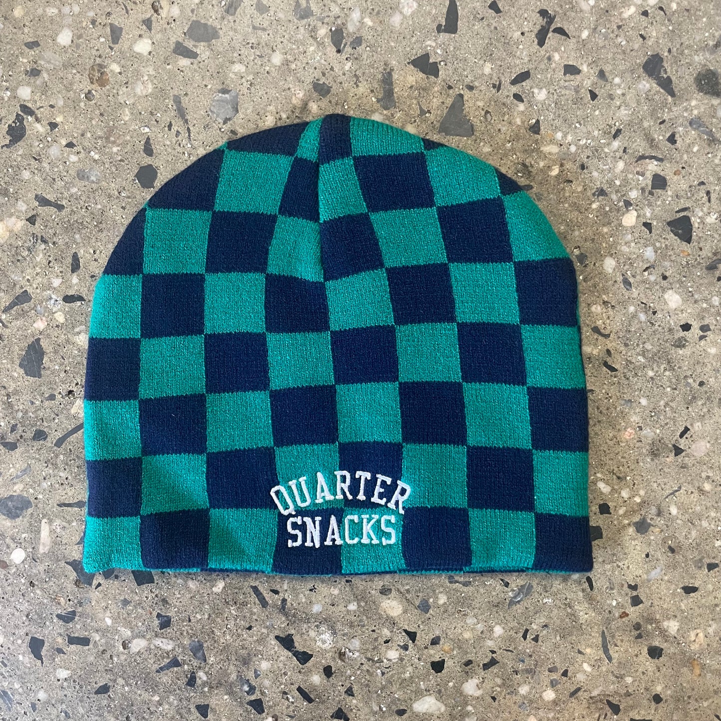 Quartersnacks Checkerboard Beanie - Green/Blue