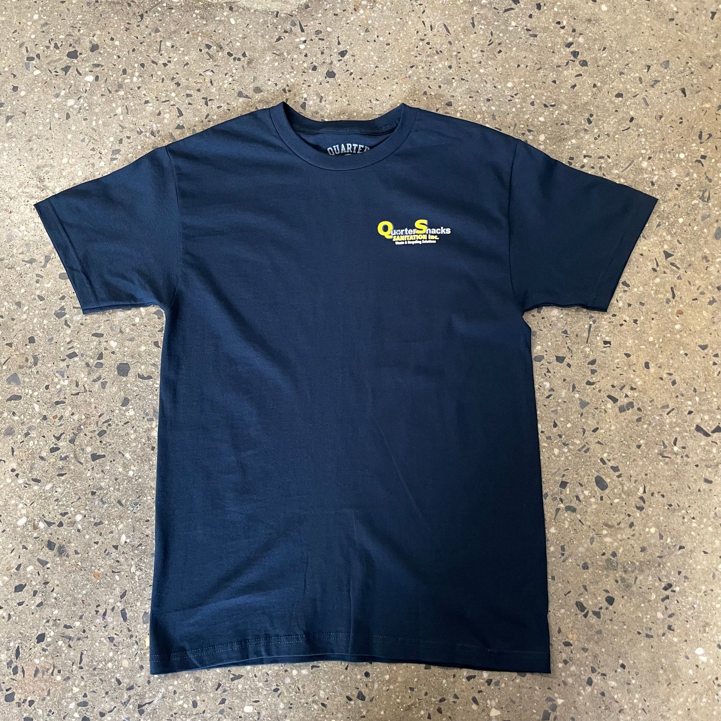 Quartersnacks Sanitation Logo T-Shirt - Navy