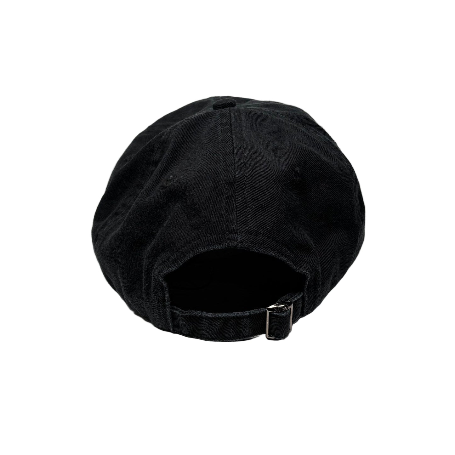 rear of Black cap on a white background