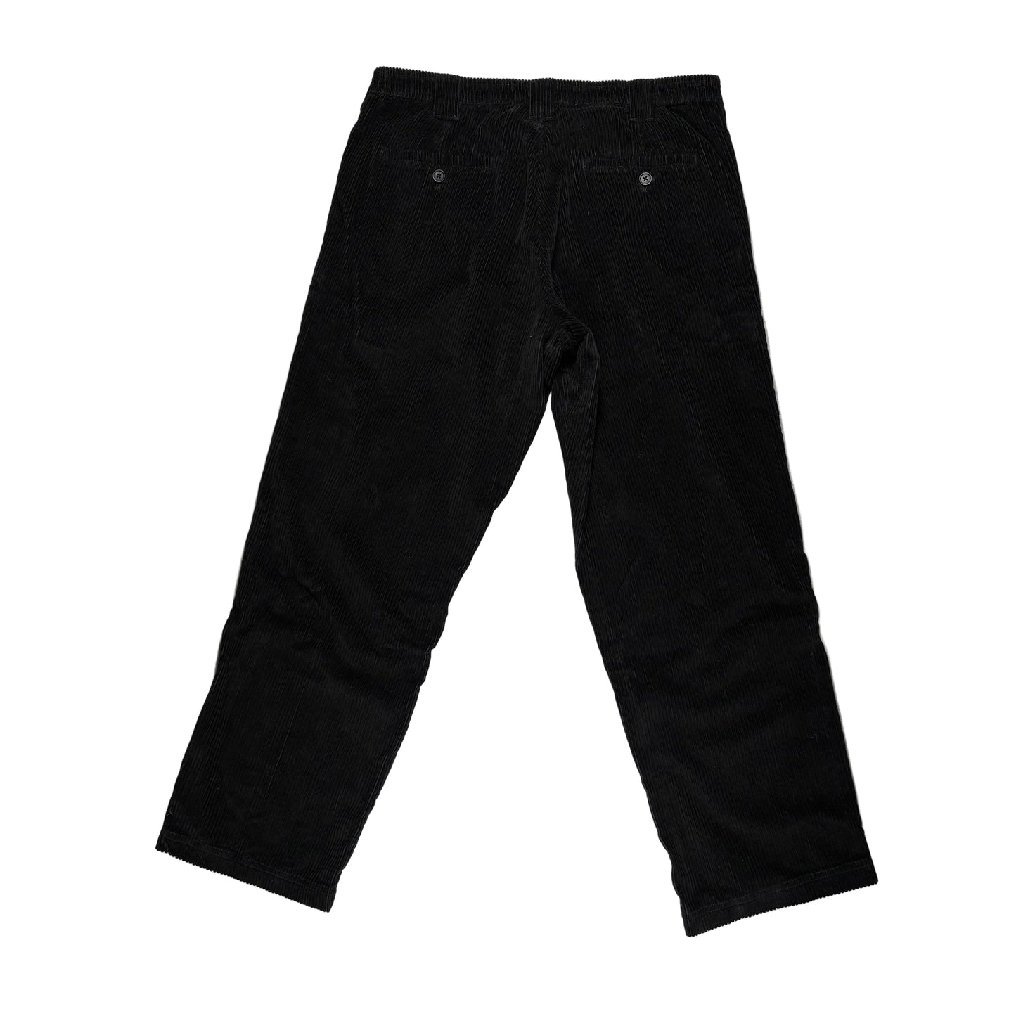 rear of Black pants on a white background