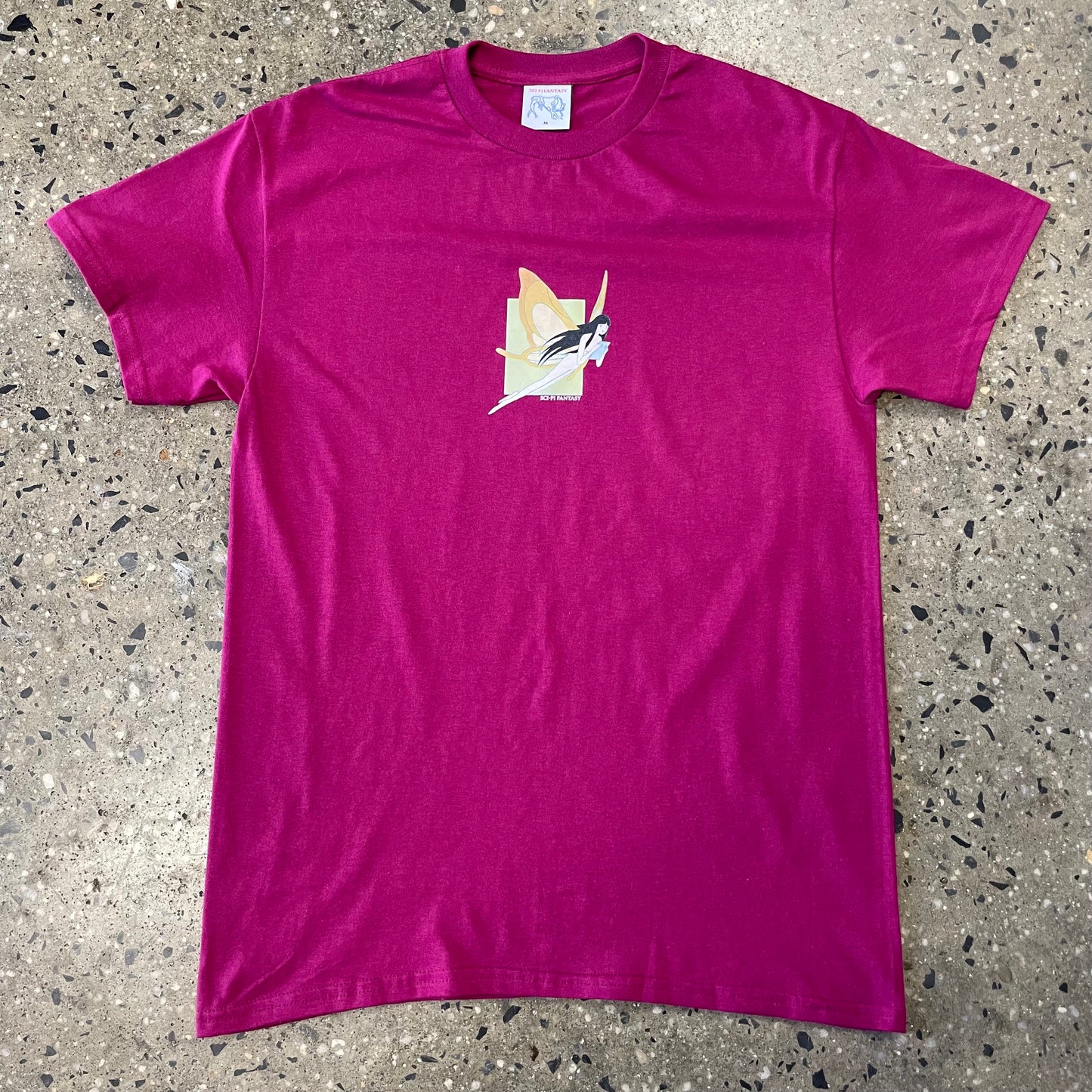 Sci-Fi Fantasy Moth Girl T-Shirt - Berry