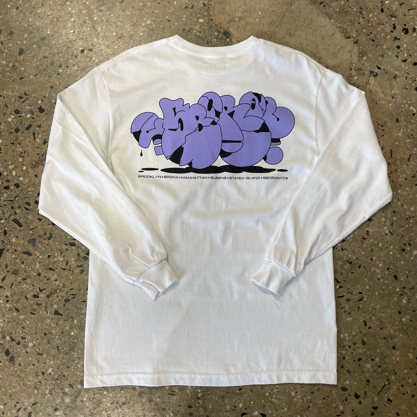 5Boro 5B Crackle LS T-Shirt - White/Purple