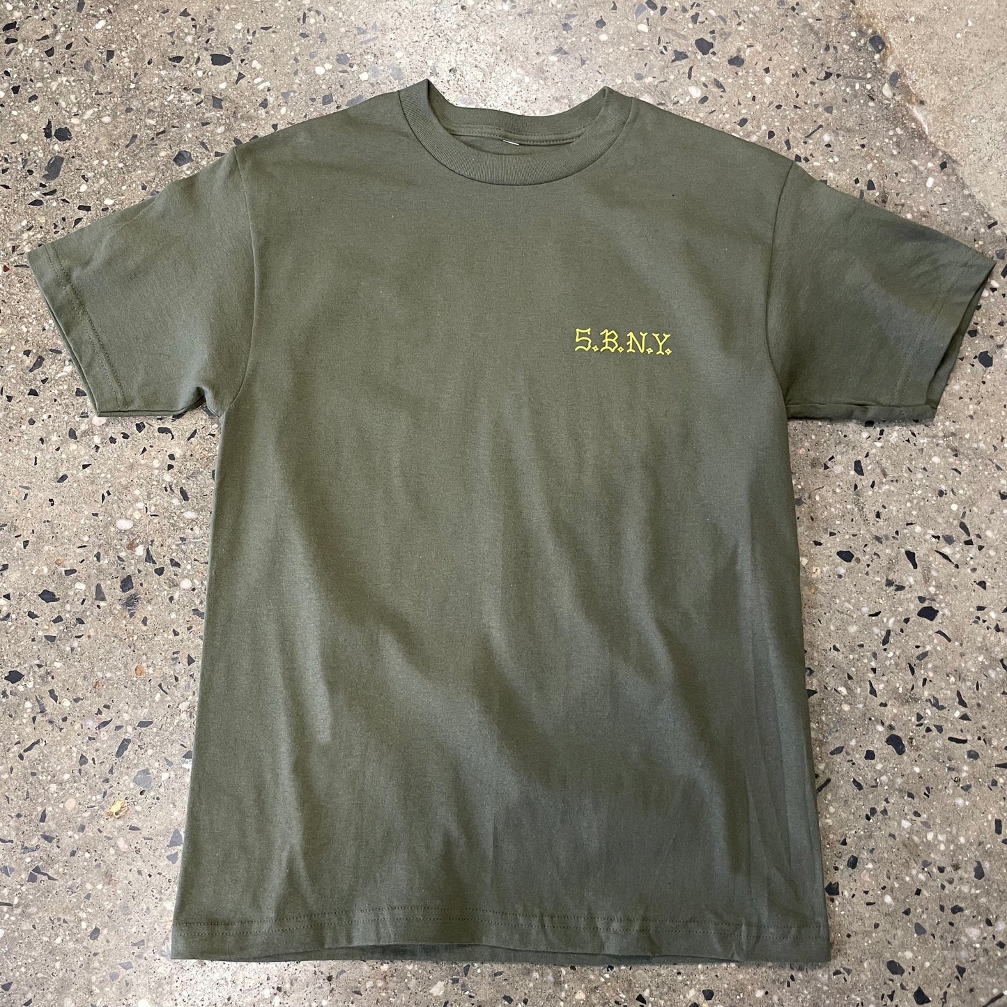 5Boro Vintage Rose T-Shirt - Olive/Yellow