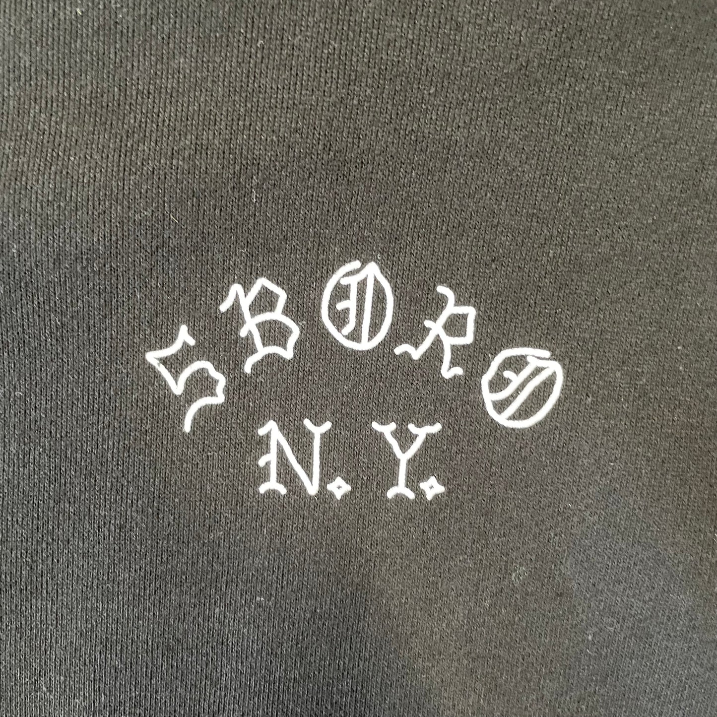 5Boro Vintage Rose Hoodie - Black/White Rose