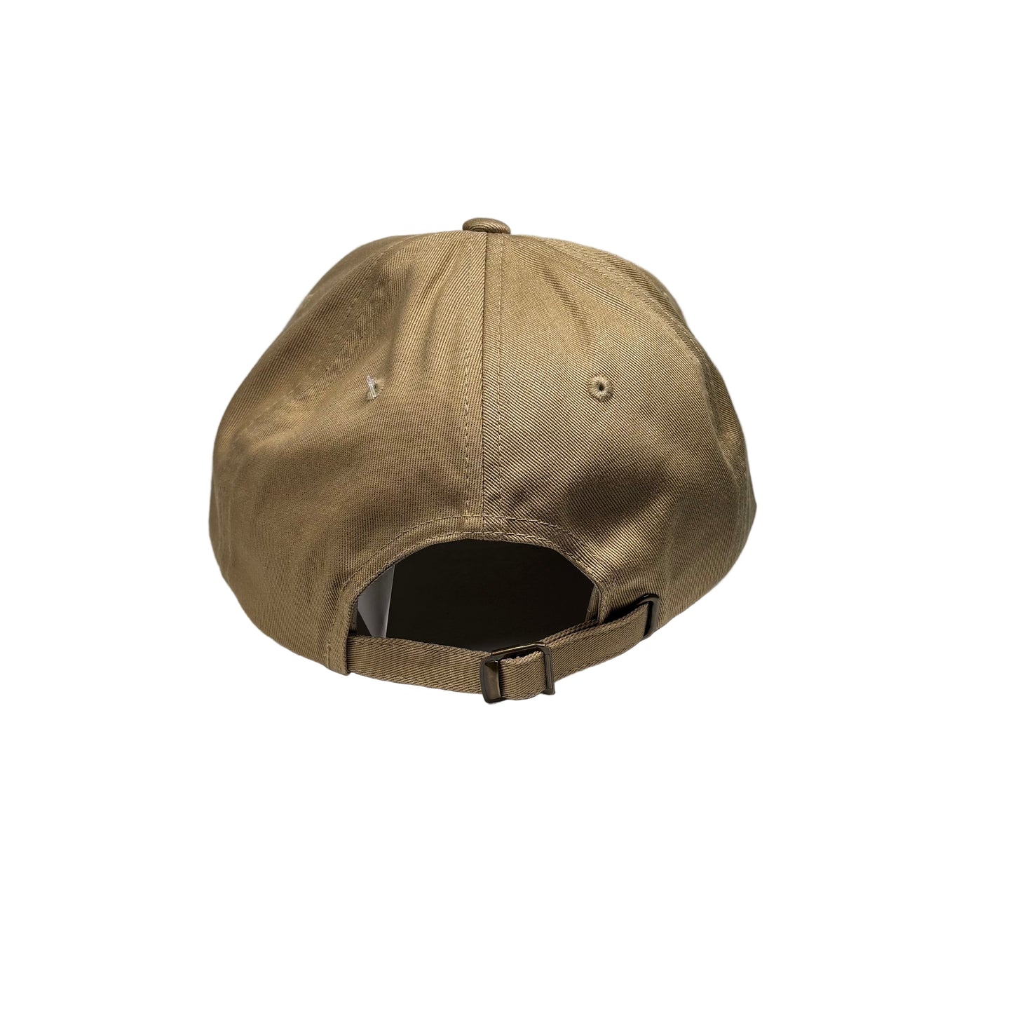 rear of Brown baseball cap on a white background