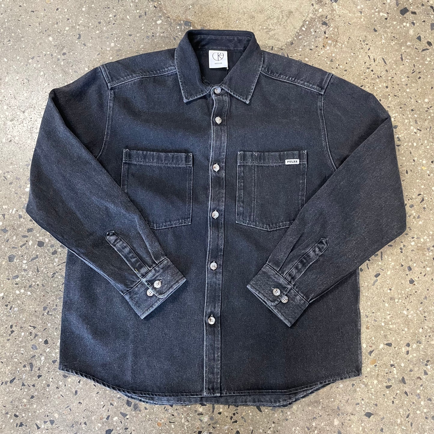 Polar Skate Co. Mike LS Denim Shirt - Silver Blue