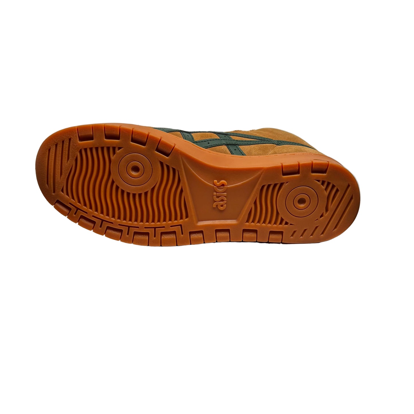 Brown sole of a shoe on a white background