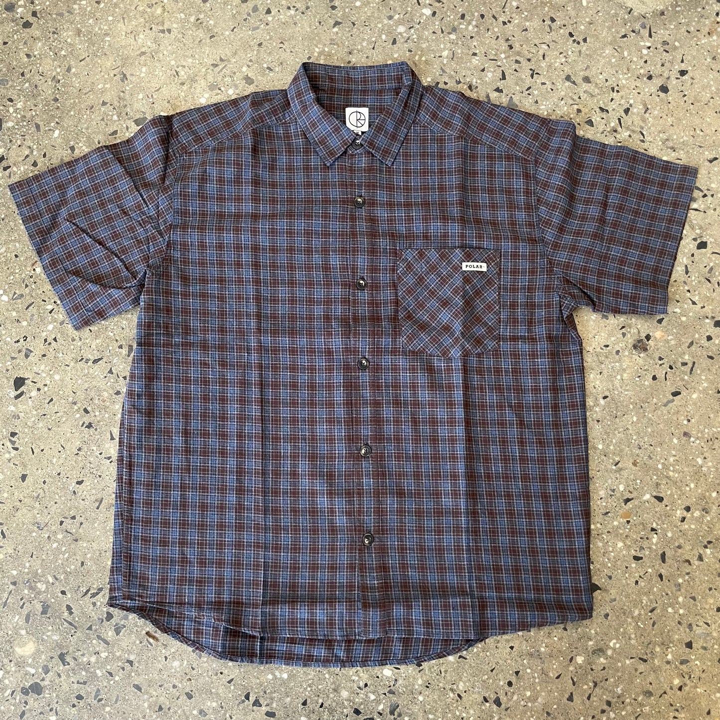 Polar Skate Co. Mitchell Poplin Shirt - Brown/Blue