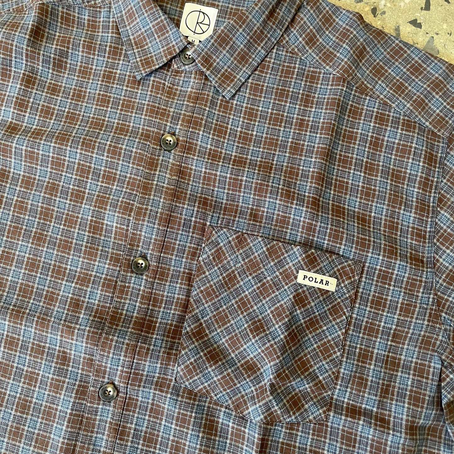 Polar Skate Co. Mitchell Poplin Shirt - Brown/Blue