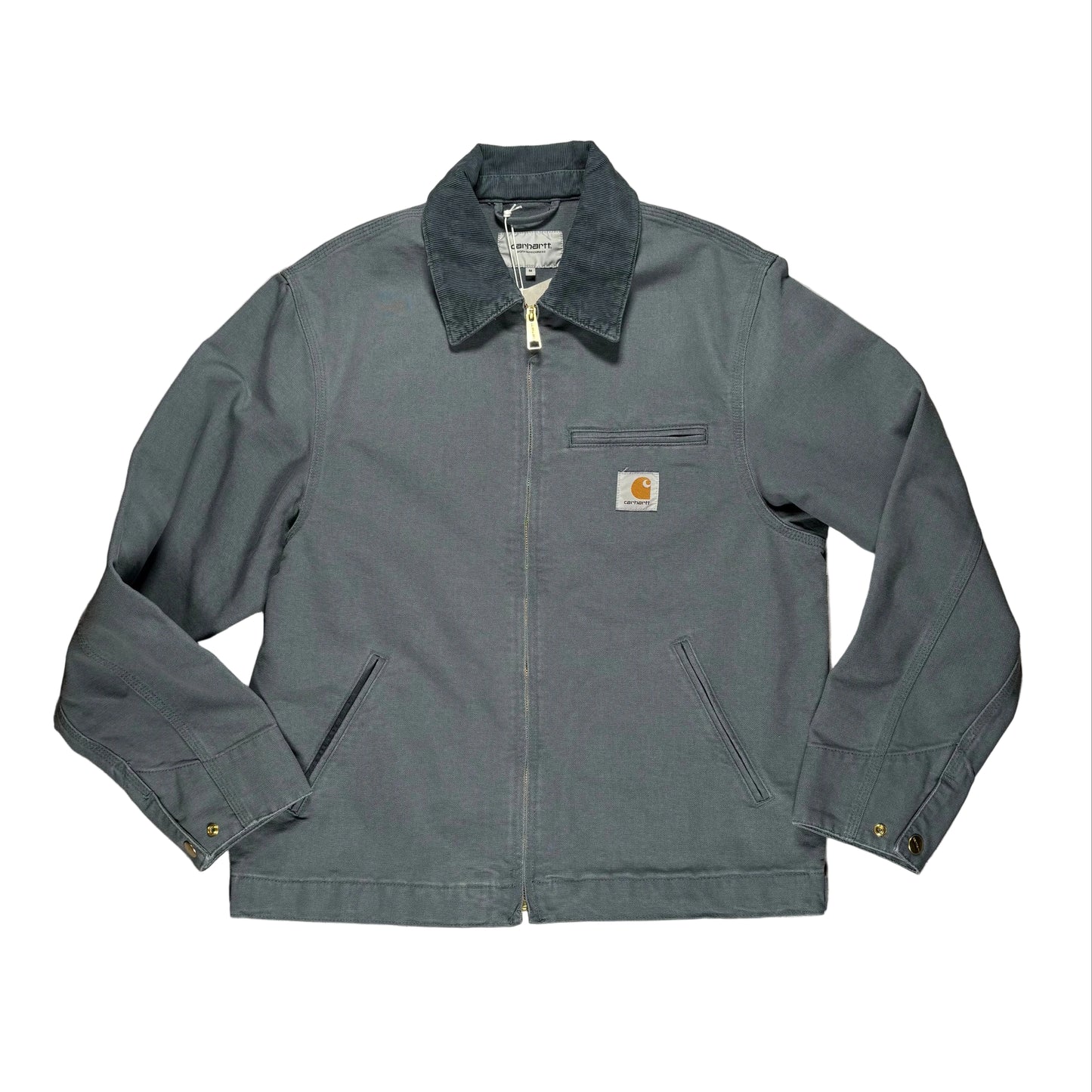 light blue jacket with Carhartt logo on a white surface
