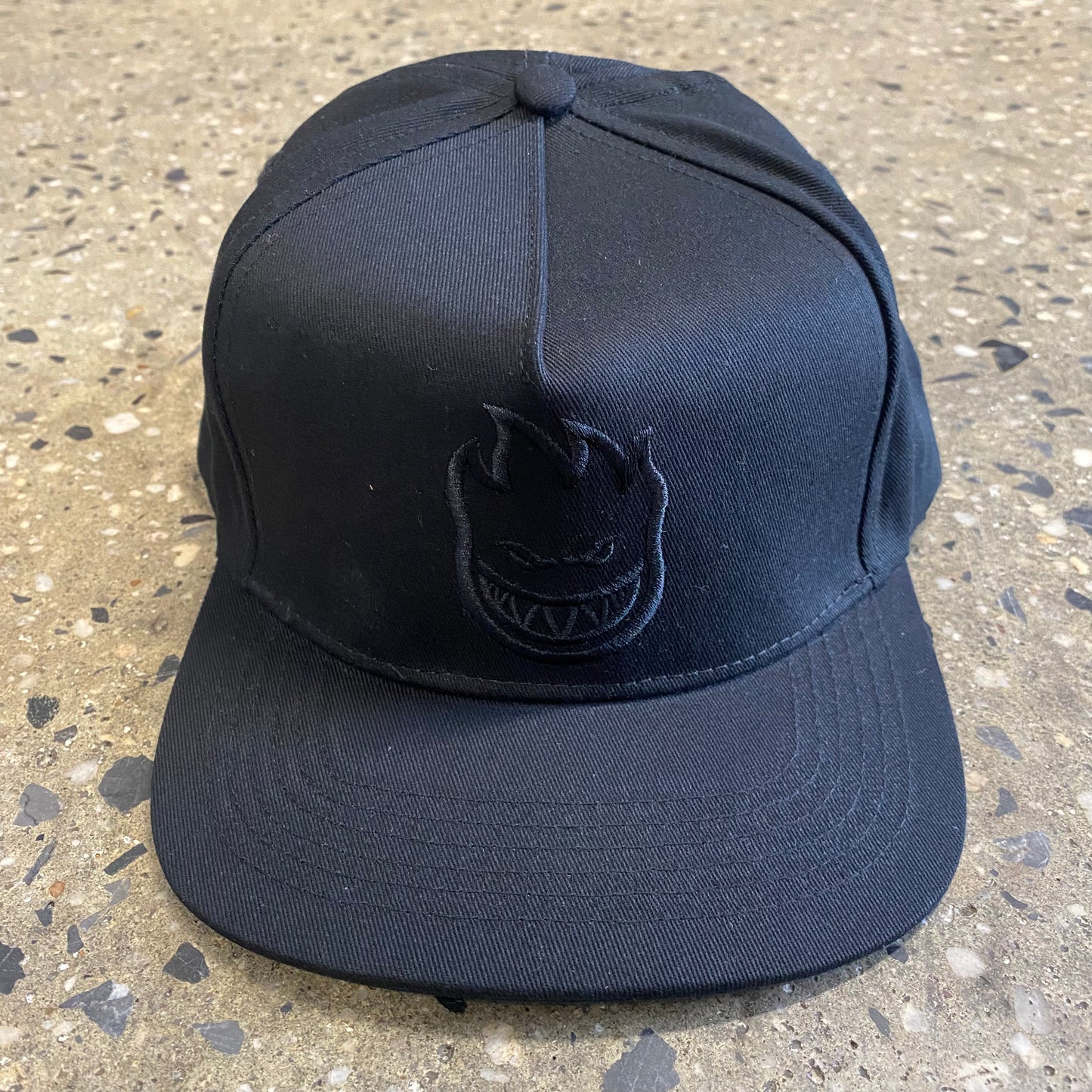 Spitfire Bighead Snapback Hat - Black/Black