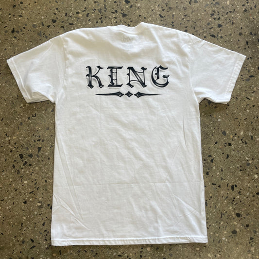 black King logo on back of T-shirt