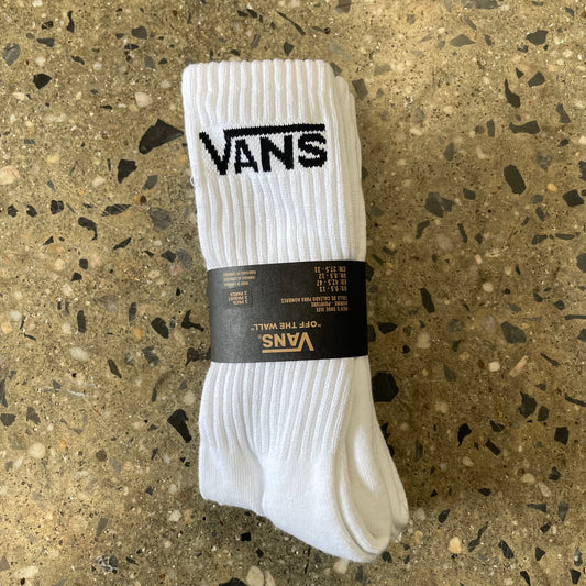 black VANS logo on white sock