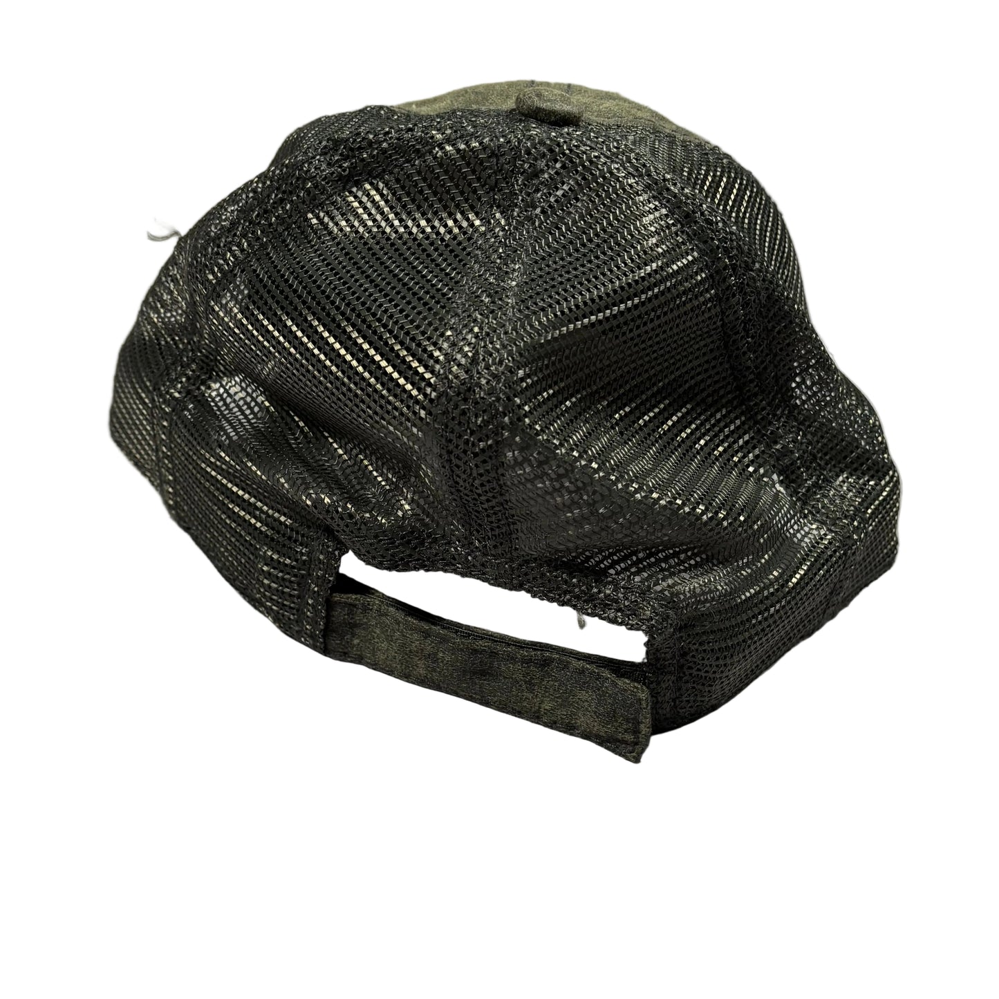 rear of velcro closure green cap