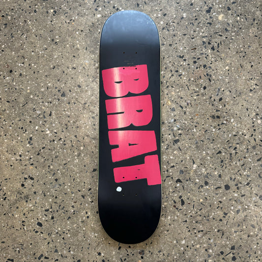 Red Brat logo on assorted color skate decks