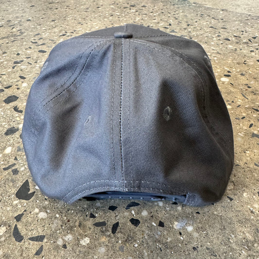 back of charcoal hat