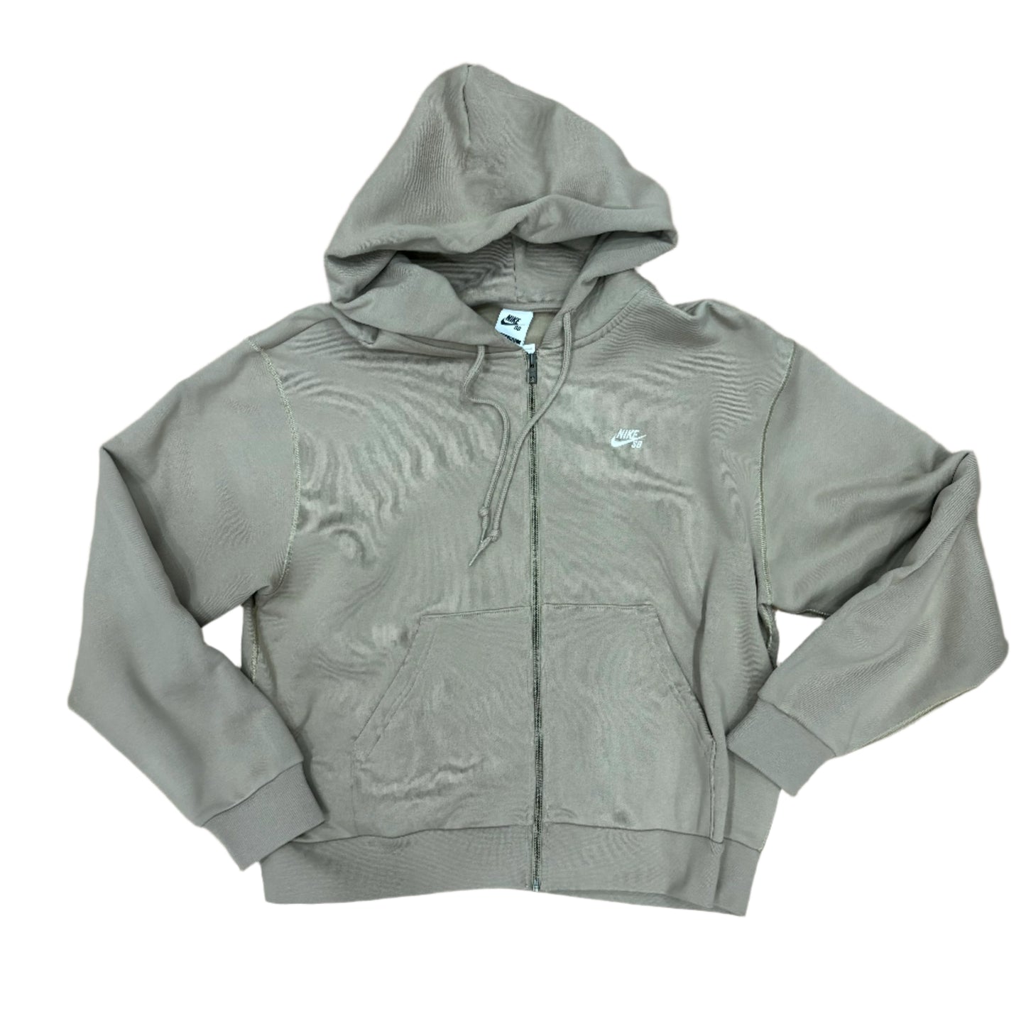 Front view of khaki zip hood from nike sb