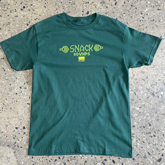 green logo on pine T-shirt