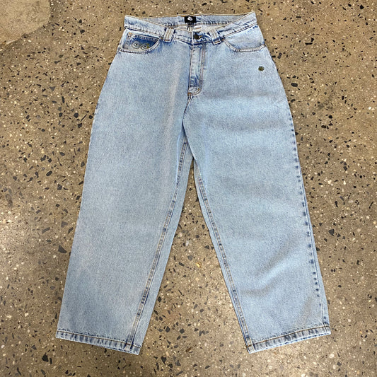 light blue washed denim jeans