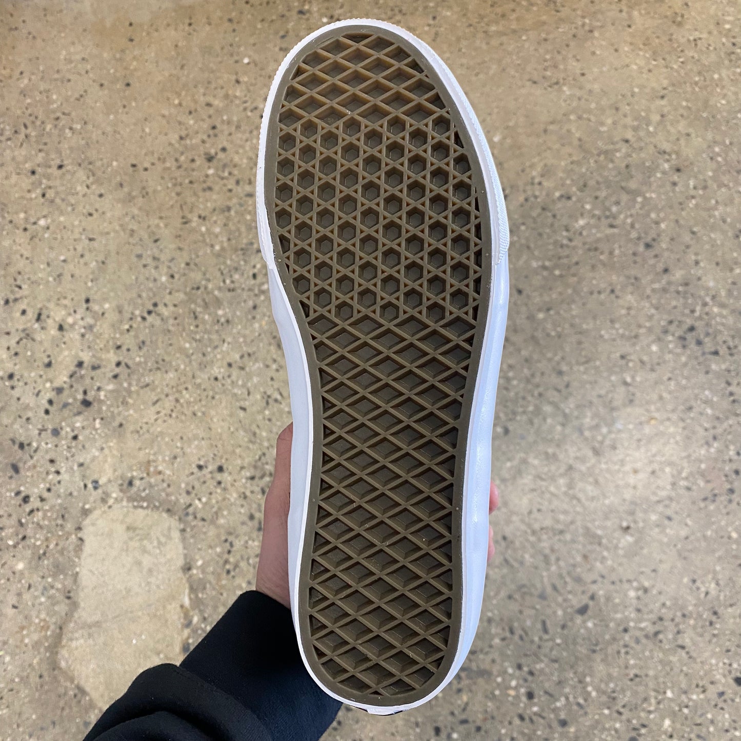 view of bottom of vans classic waffle grip gum rubber sole