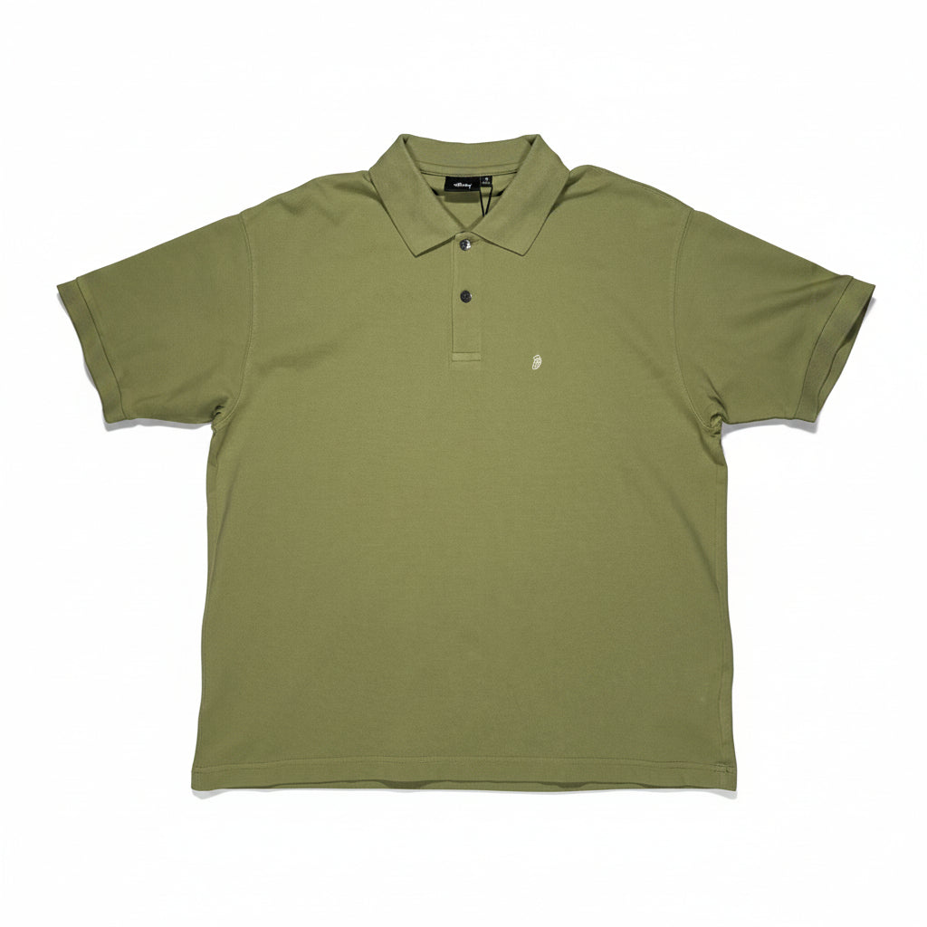 Green polo shirt on a white background