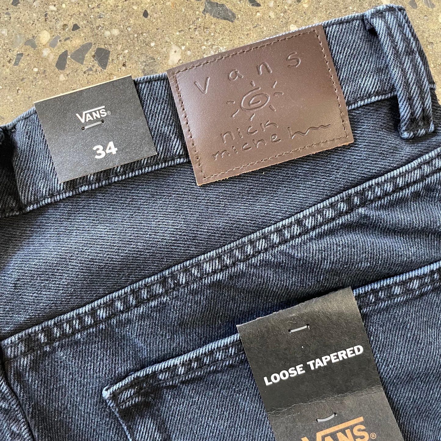 Vans Nick Michel Check Loose Tapered Denim Pants - Navy
