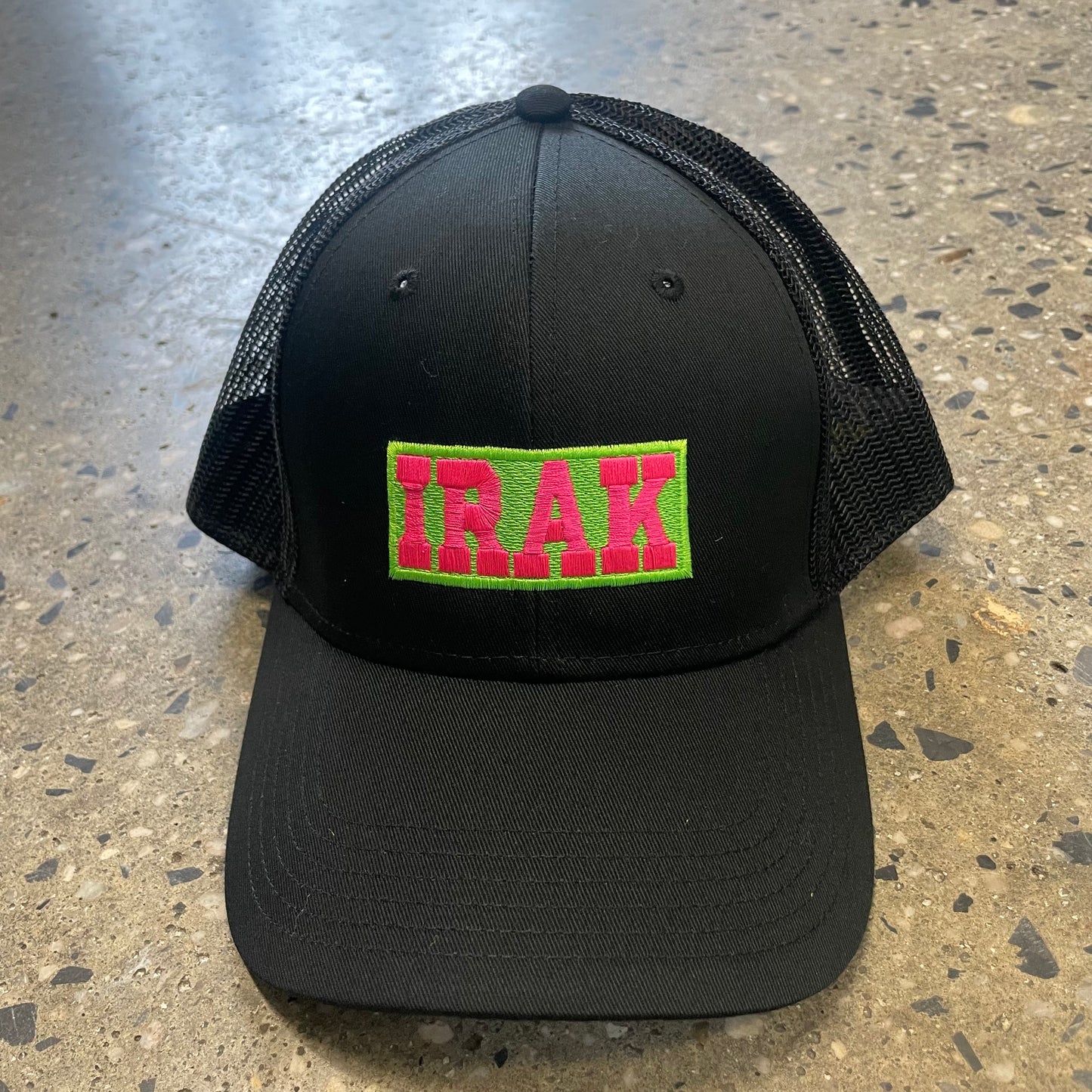 IRAK Neon Logo Trucker Hat - Black