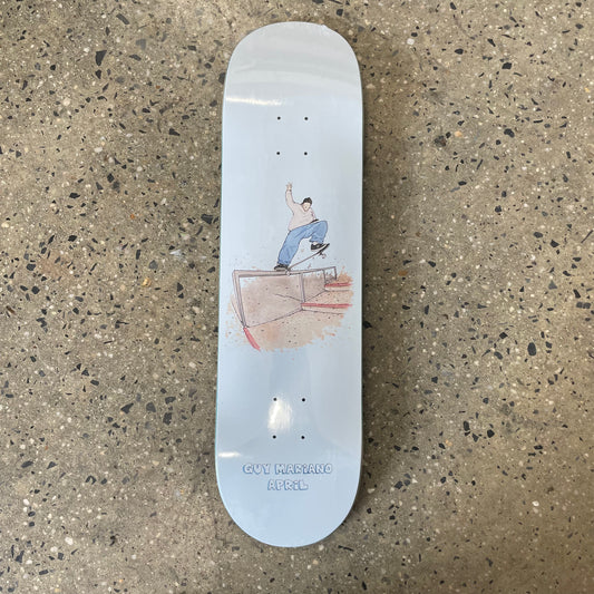 drawing of a skater on a white skate deck