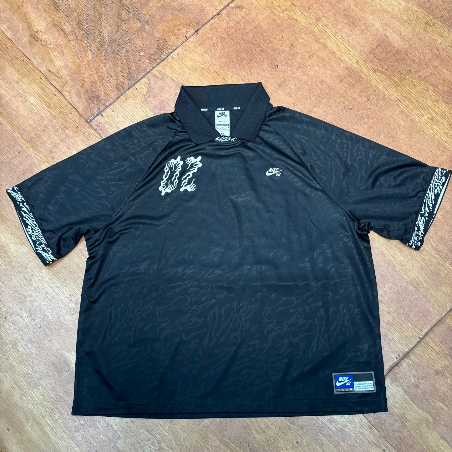 front view of Collared dry fit jersey