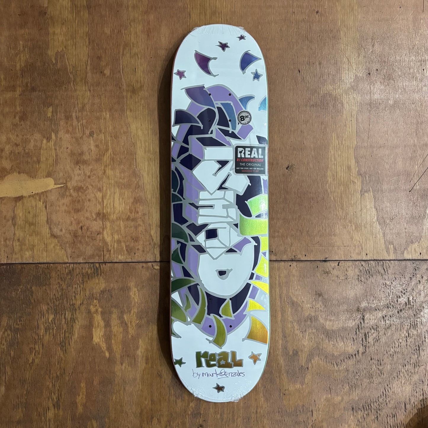 hand drawn ISHOD oval deck with metalli ink surrounding logo