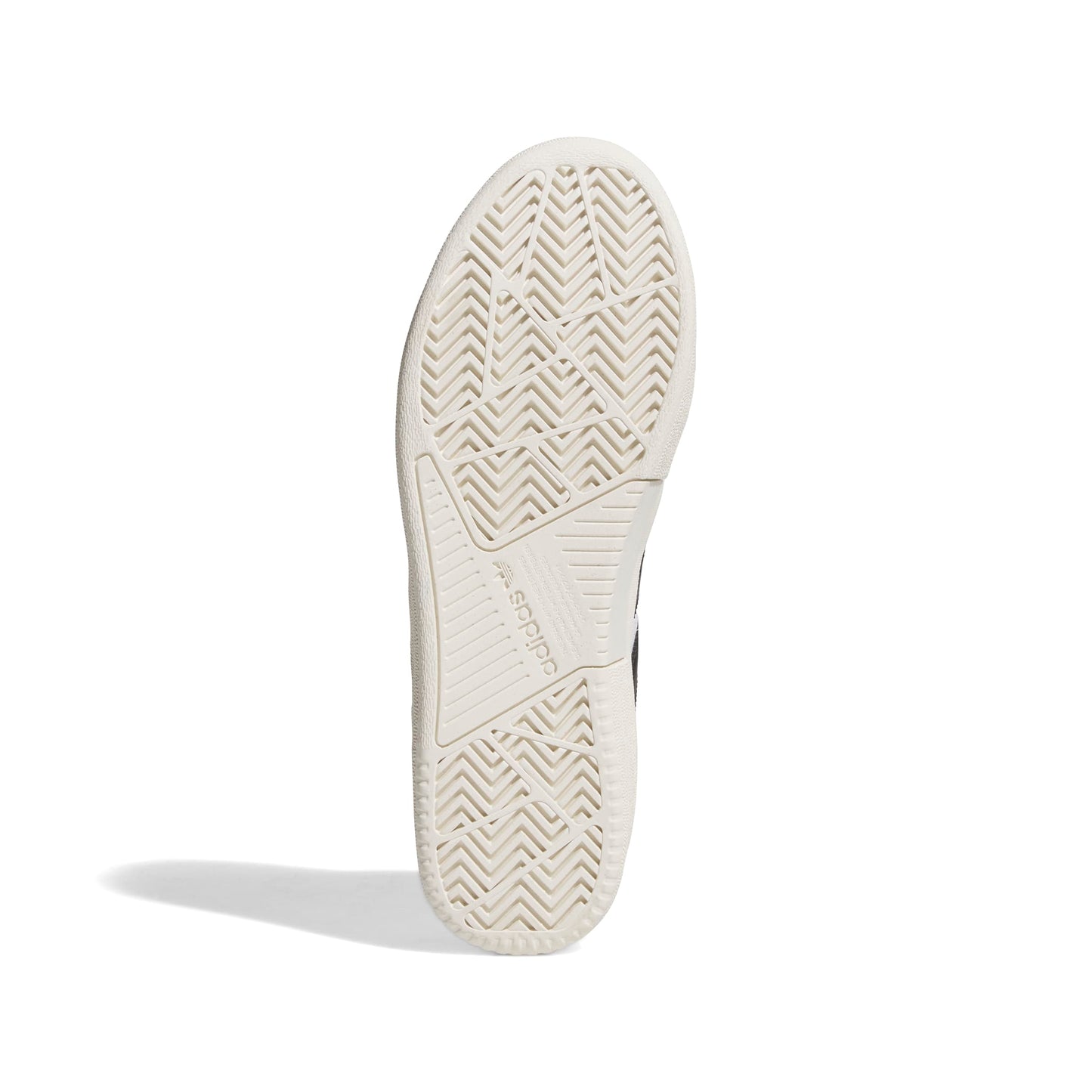 view of white outsole on midtop skateboard shoe