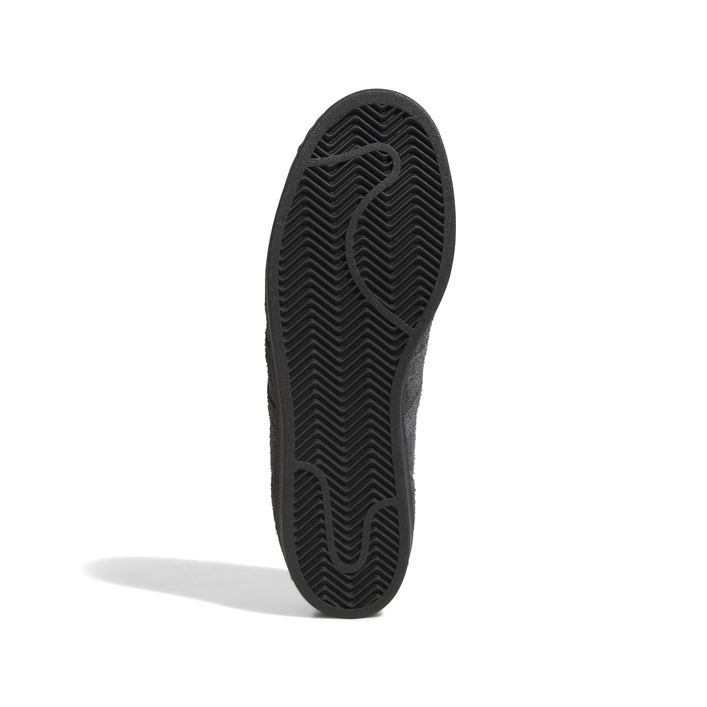 Black shoe sole with a brand logo on a white background