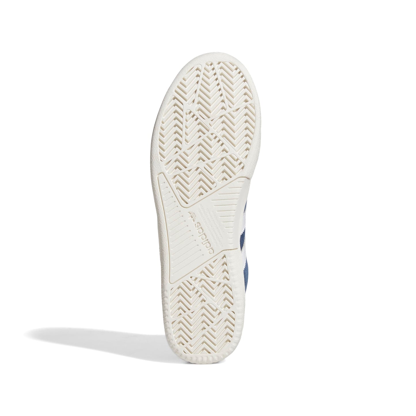 White sneaker sole with a brand logo on a white background