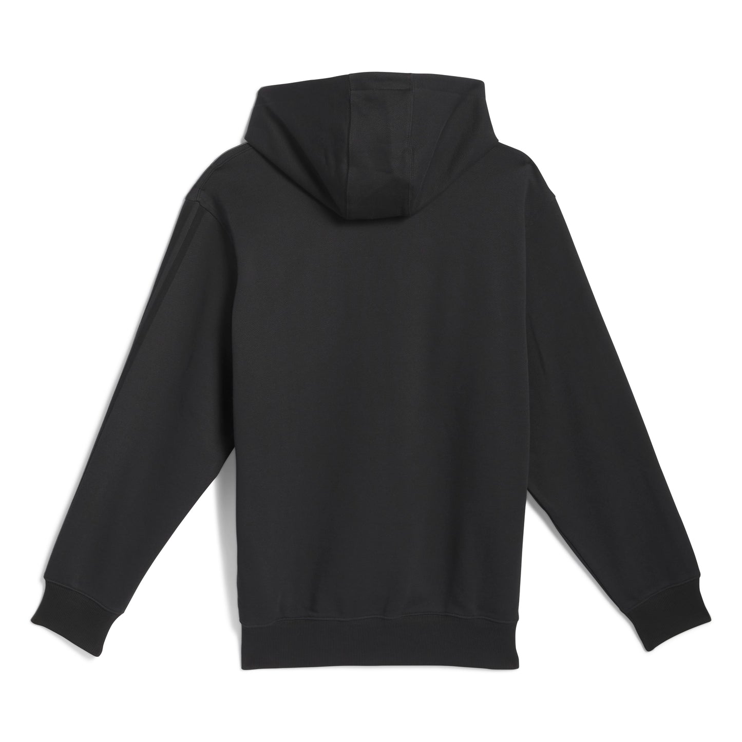 rear view of Black hoodie on a white background