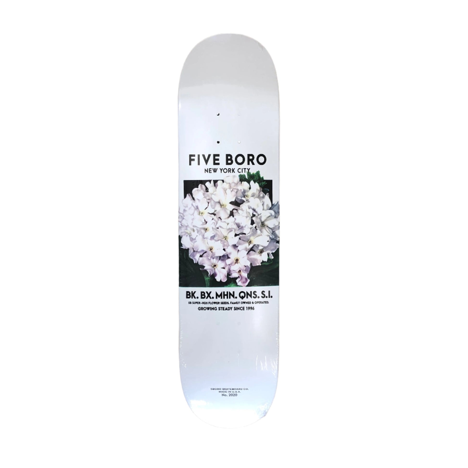 5boro Flower Seed Logo Skate Deck in White