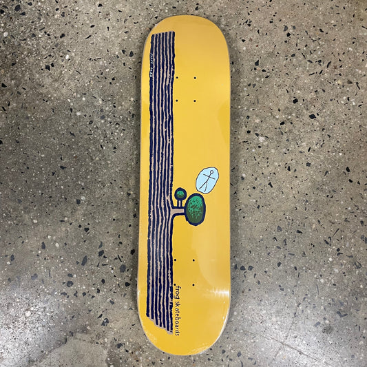 tree and soil on yellow skate deck