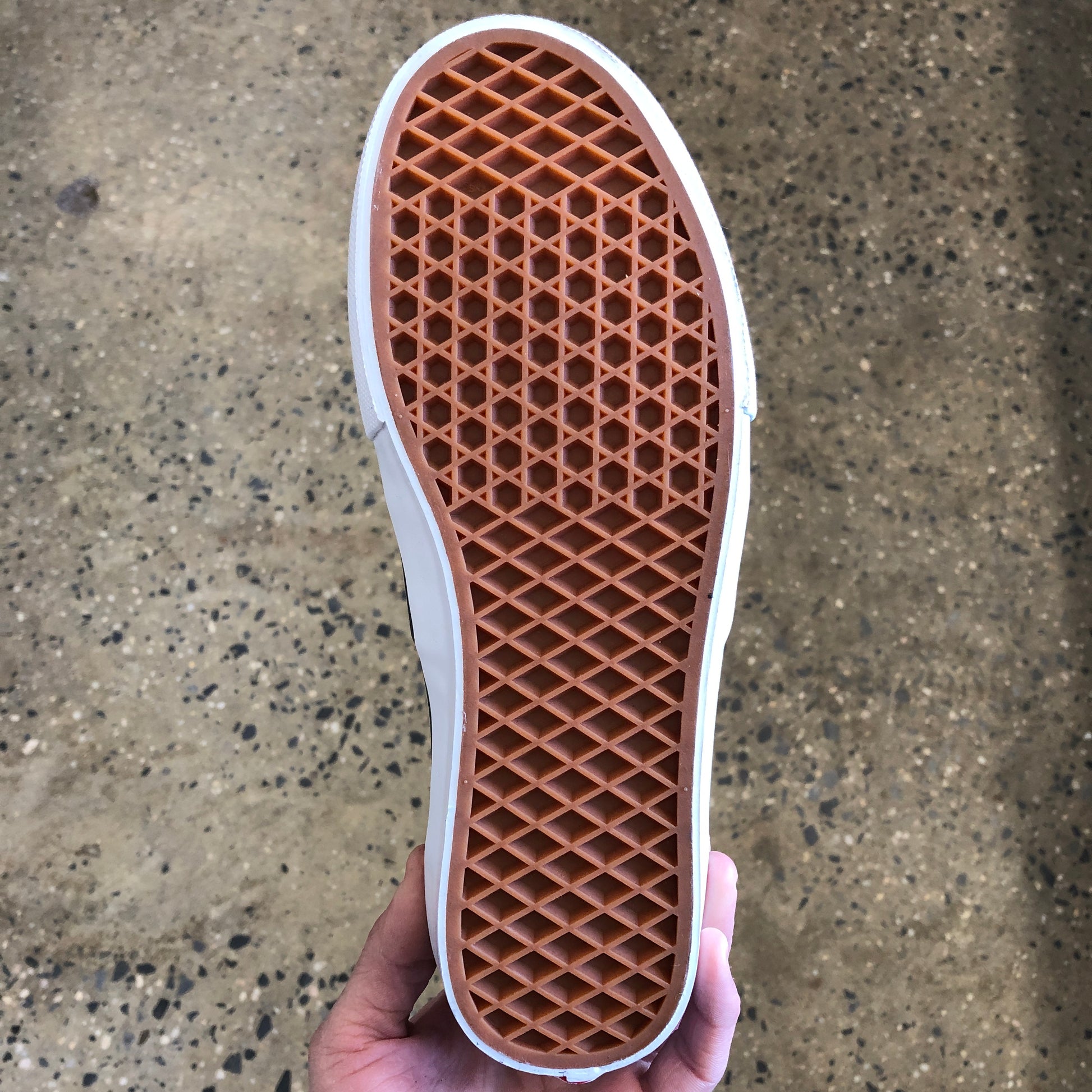view of classic vans waffle grip gum rubber outsole